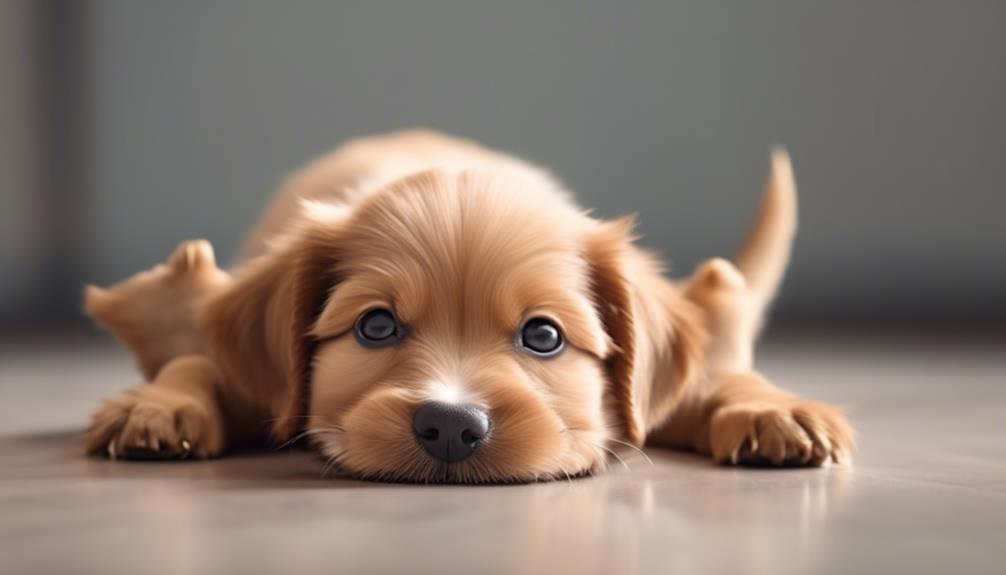 adorable puppy strikes pose