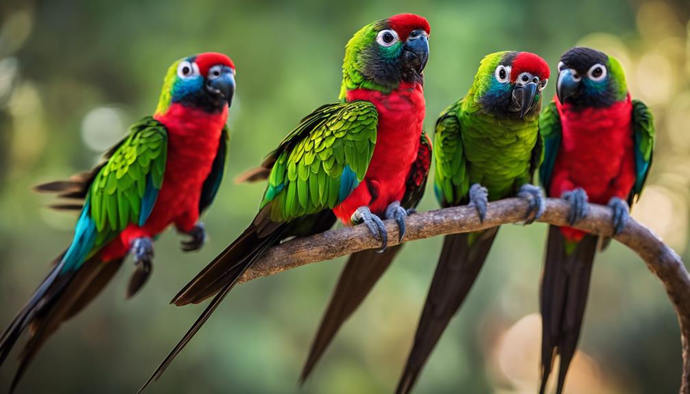 colorful and noisy parrots