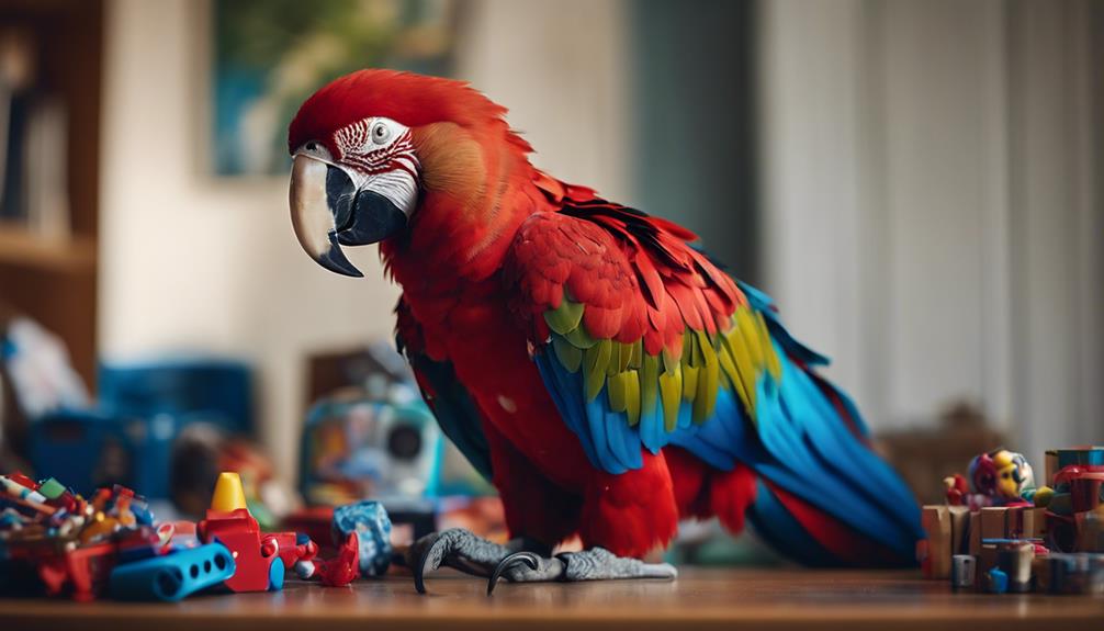 colorful tropical parrots