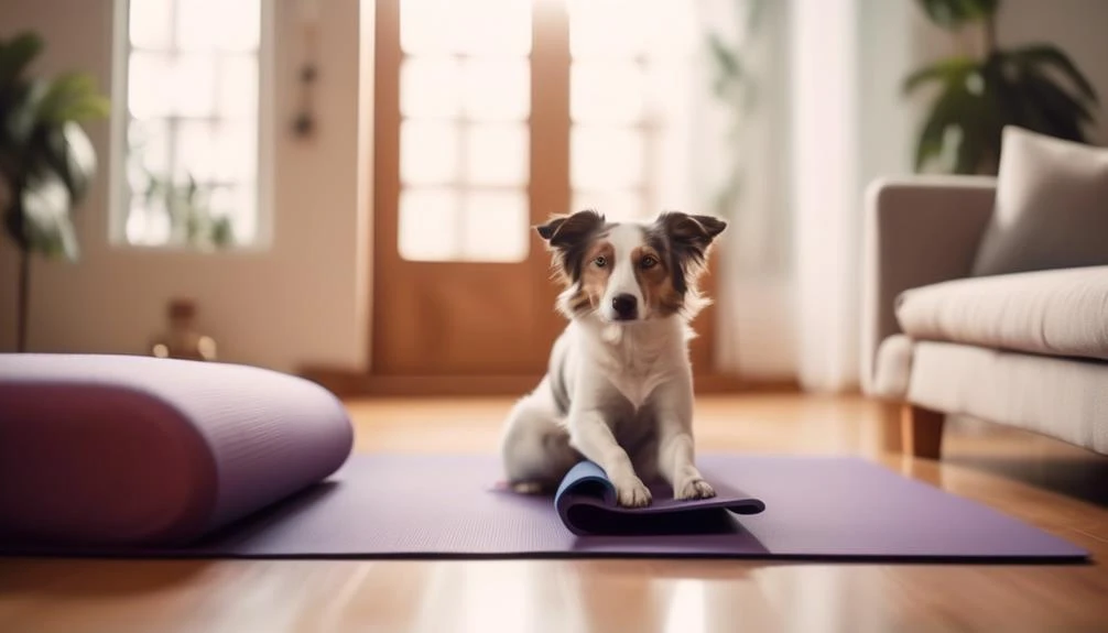 encouraging reluctant pets in yoga