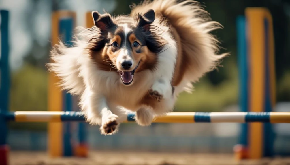 shetland sheepdog excels in dog agility