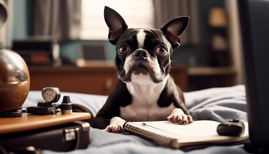 small energetic black and white dog