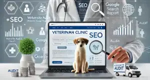 Cute puppy sitting on a laptop with 